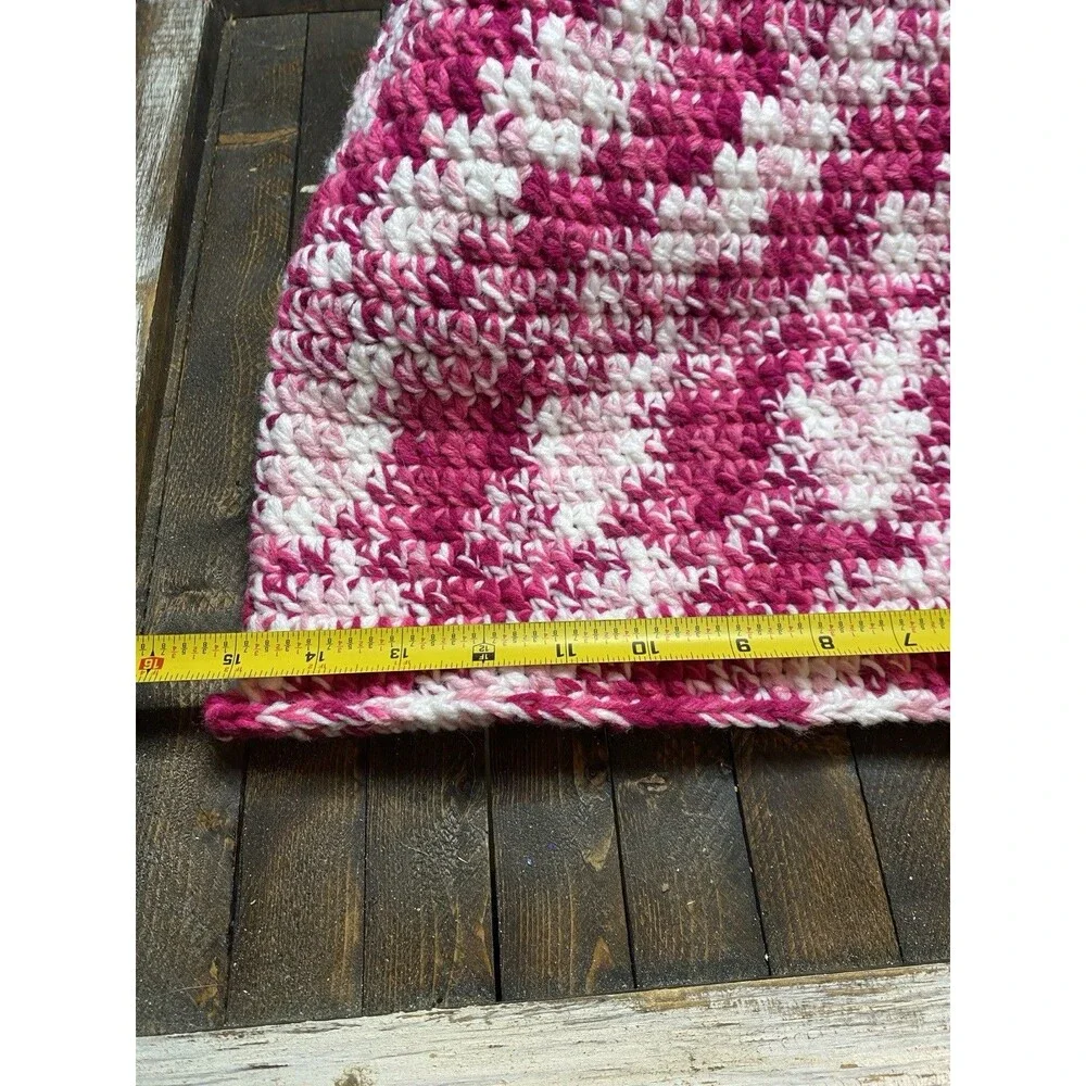 Handmade Crochet Pink/White Cat Cave Cat Bed Hideaway Warm Snuggle Cave L
